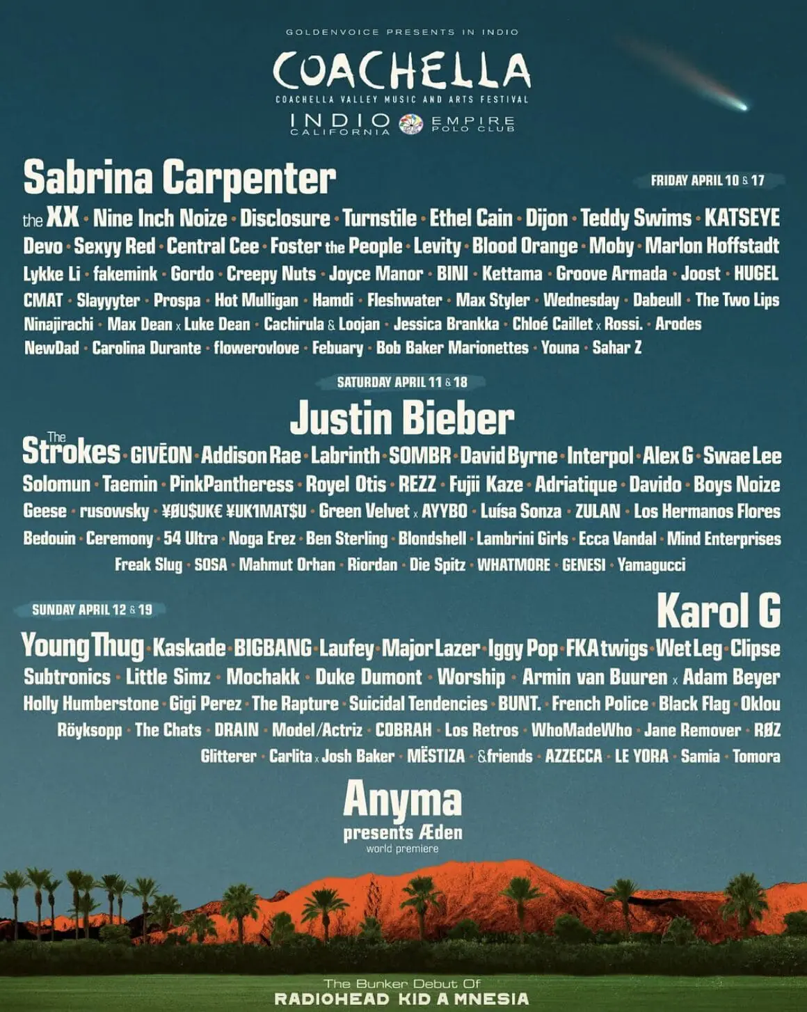 L'affiche de Coachella 2026