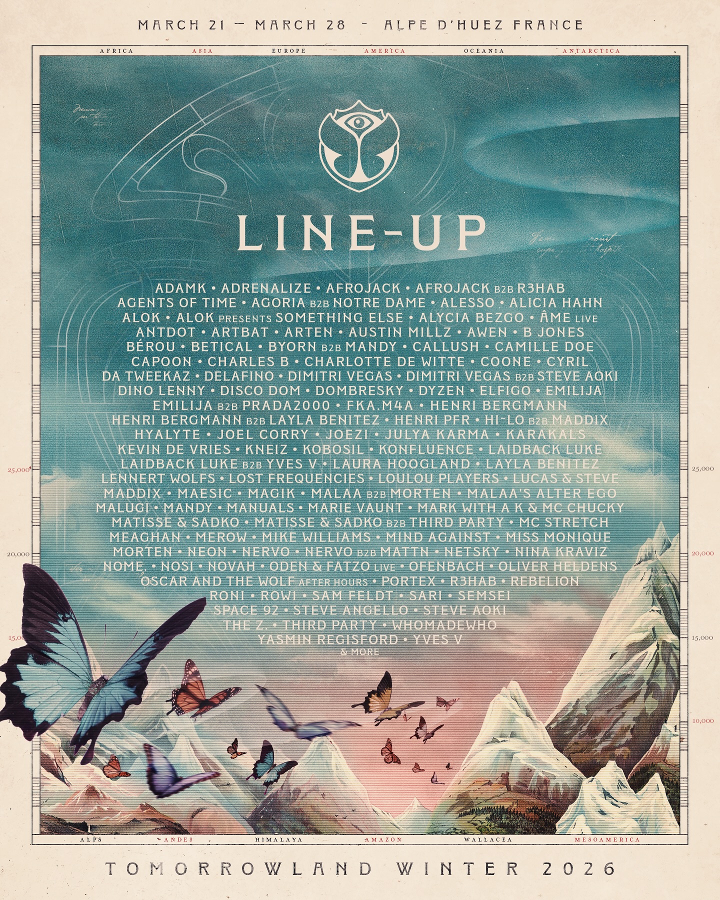 Affiche officielle Tomorrowland Winter 2026 - Programmation et lineup