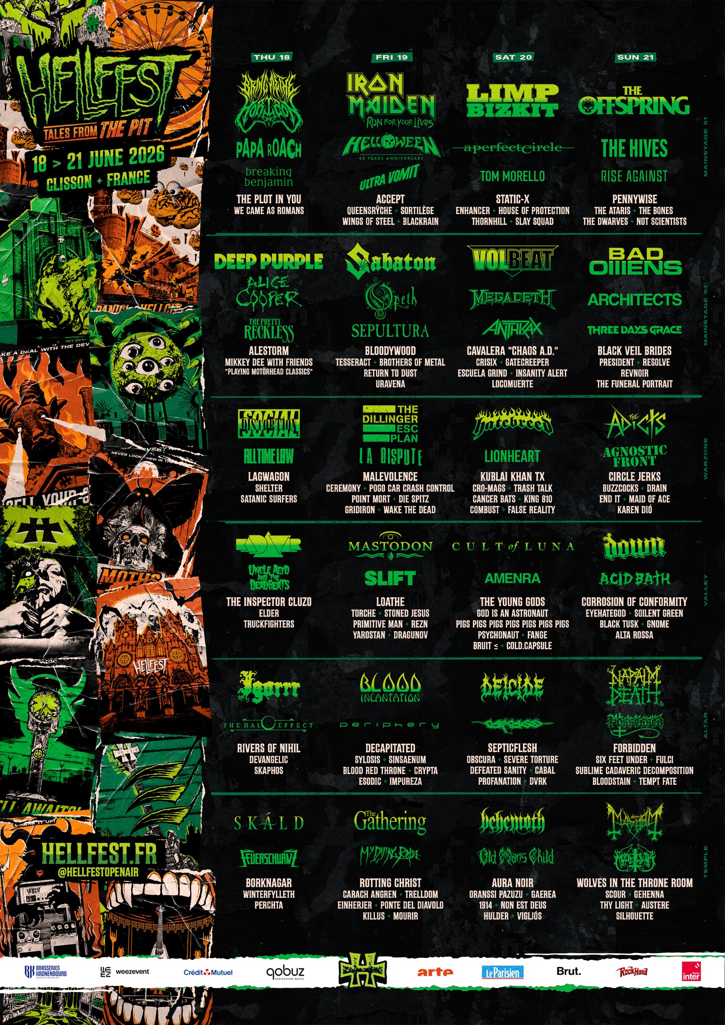 Affiche officielle Hellfest 2026 - Programmation et lineup